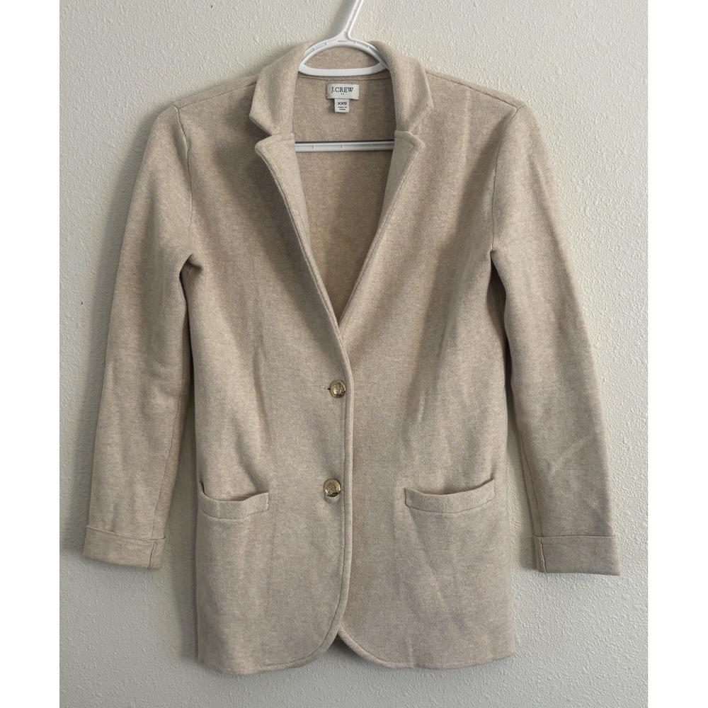J.Crew Cotton Blazer Jacket Size XXS Sand Beige